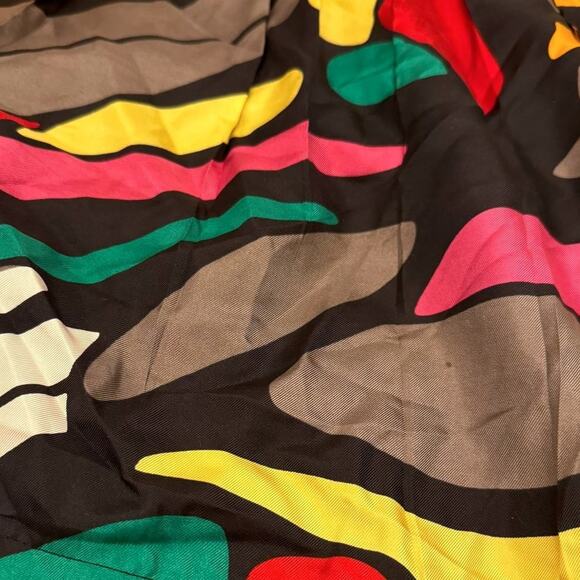 Nygard Collection VTG Multicolor Abstract Art Silk Mini Skirt Size 16 - Picture 2 of 10